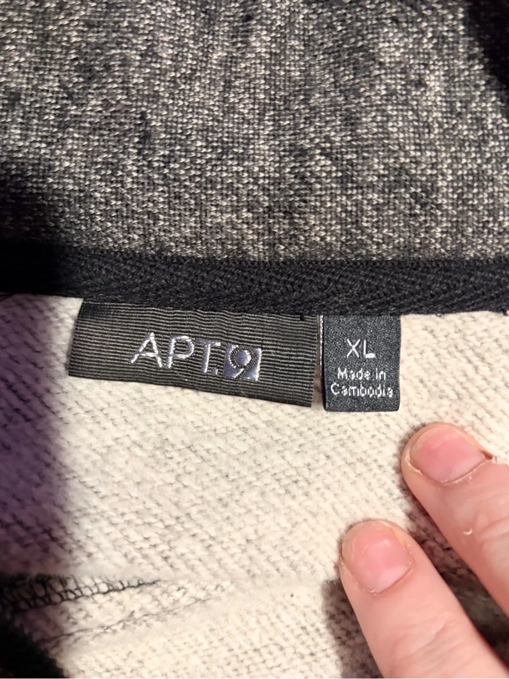 NWOT Apt. 9 Men's Dark Gray Zip-Up Sweater Jacket- XL